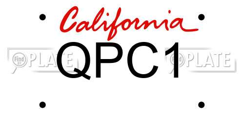 QPC1 California License Plate