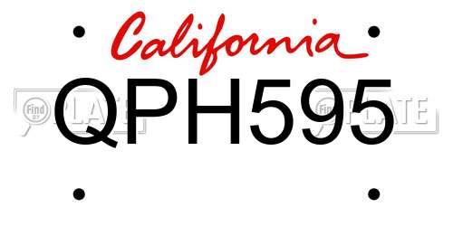 QPH595 California License Plate