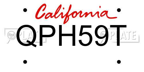 QPH59T California License Plate