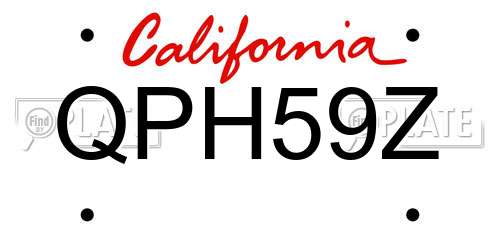 QPH59Z California License Plate