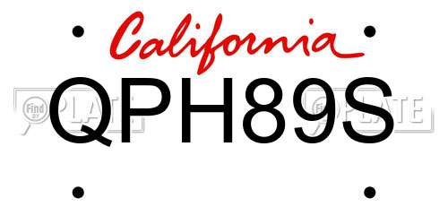 QPH89S California License Plate