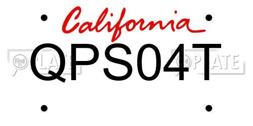 QPS04T California License Plate