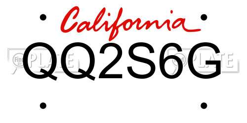QQ2S6G California License Plate