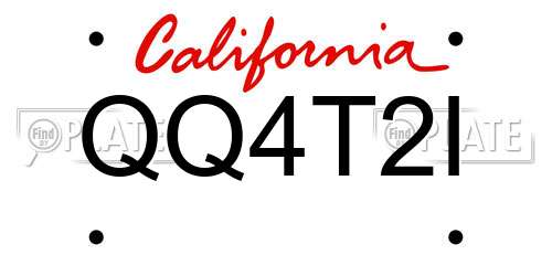 QQ4T2I California License Plate