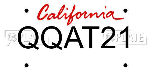 QQAT21 California License Plate