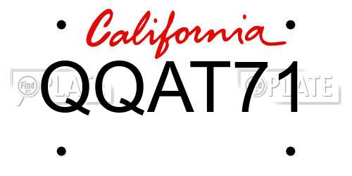 QQAT71 California License Plate