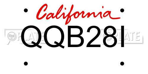 QQB28I California License Plate