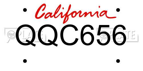 QQC656 California License Plate