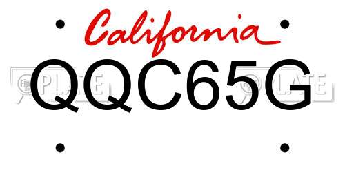 QQC65G California License Plate