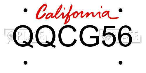 QQCG56 California License Plate