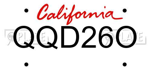 QQD26O California License Plate