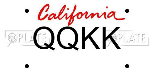 QQKK California License Plate