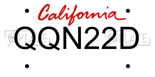 QQN22D California License Plate