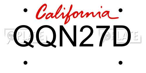 QQN27D California License Plate