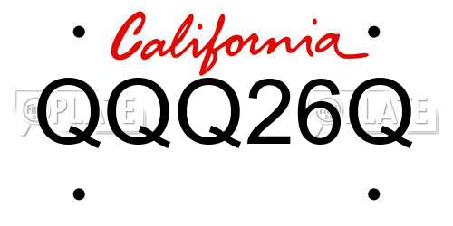 QQQ26Q California License Plate