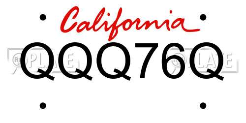 QQQ76Q California License Plate