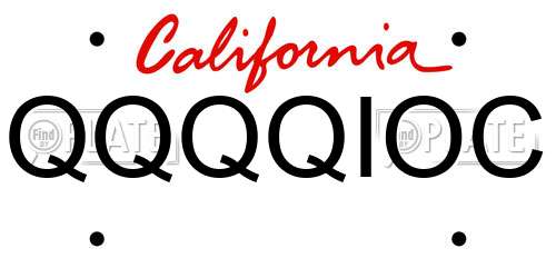 QQQQIOC California License Plate