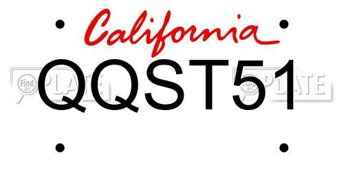 QQST51 California License Plate