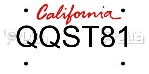 QQST81 California License Plate