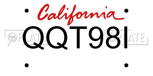 QQT98I California License Plate