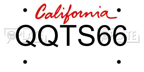QQTS66 California License Plate