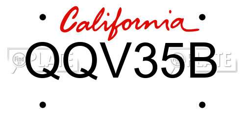 QQV35B California License Plate