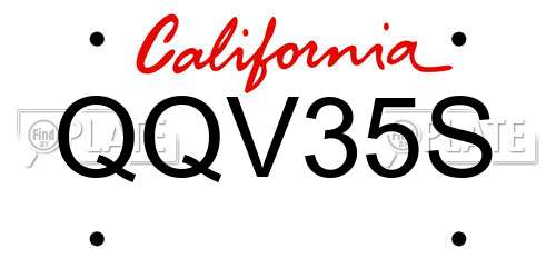 QQV35S California License Plate