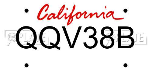 QQV38B California License Plate