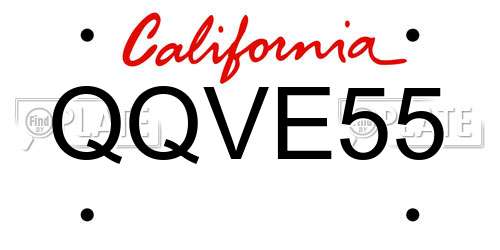 QQVE55 California License Plate