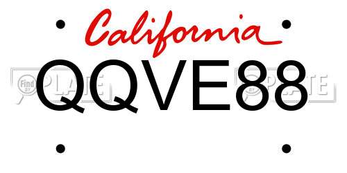 QQVE88 California License Plate
