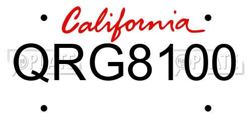 QRG8100 California License Plate