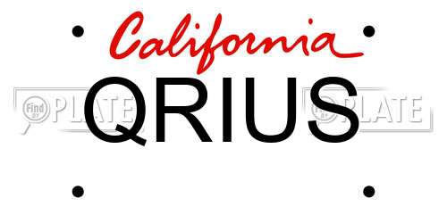 QRIUS California License Plate