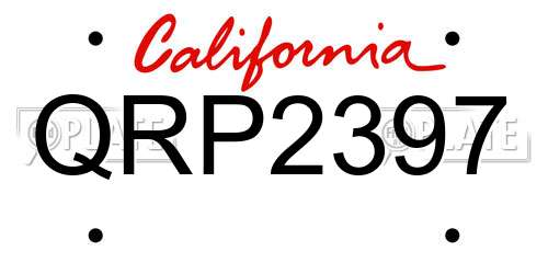 QRP2397 California License Plate