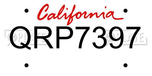 QRP7397 California License Plate