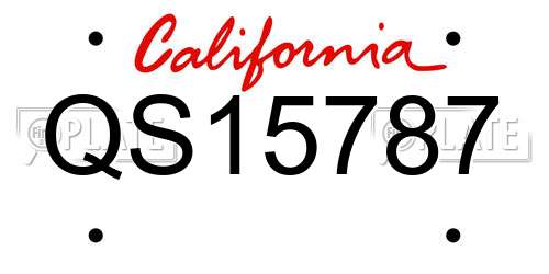 QS15787 California License Plate