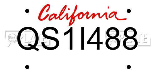 QS1I488 California License Plate