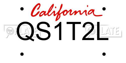 QS1T2L California License Plate