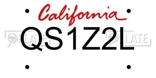 QS1Z2L California License Plate