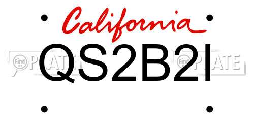 QS2B2I California License Plate