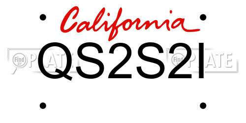QS2S2I California License Plate