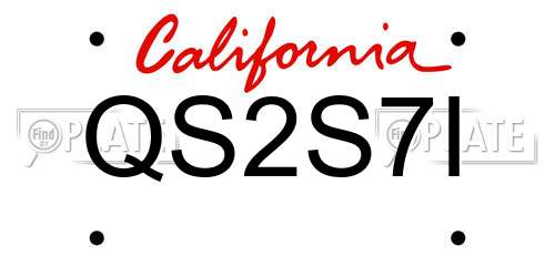 QS2S7I California License Plate
