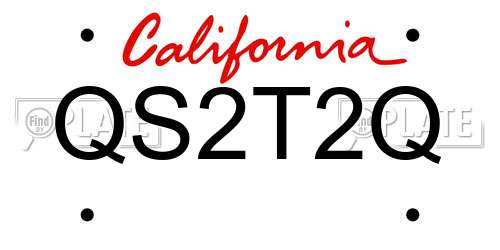 QS2T2Q California License Plate