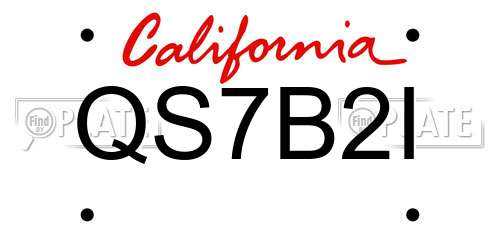 QS7B2I California License Plate
