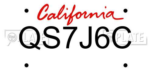 QS7J6C California License Plate