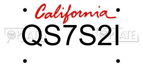 QS7S2I California License Plate