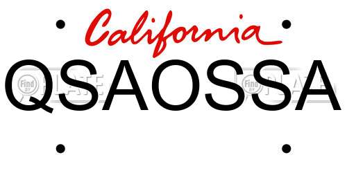 QSAOSSA California License Plate