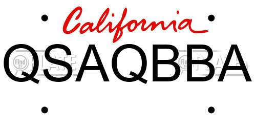 QSAQBBA California License Plate