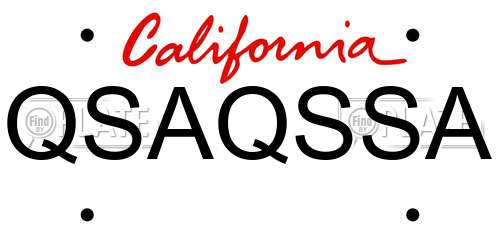 QSAQSSA California License Plate
