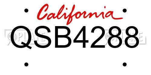 QSB4288 California License Plate