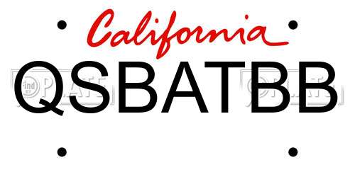 QSBATBB California License Plate